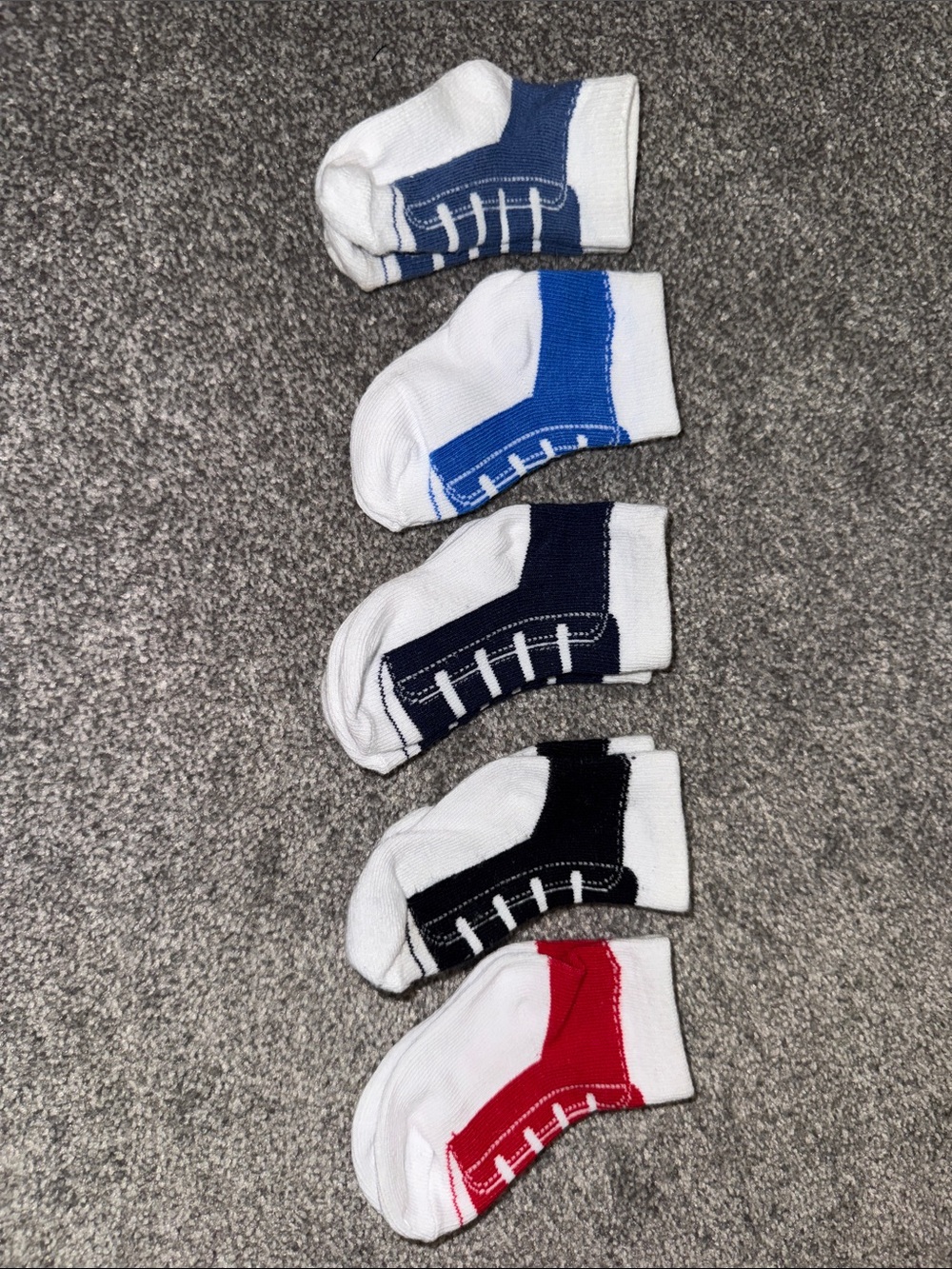 5 Pairs of Football Socks (range of blue, black and red)